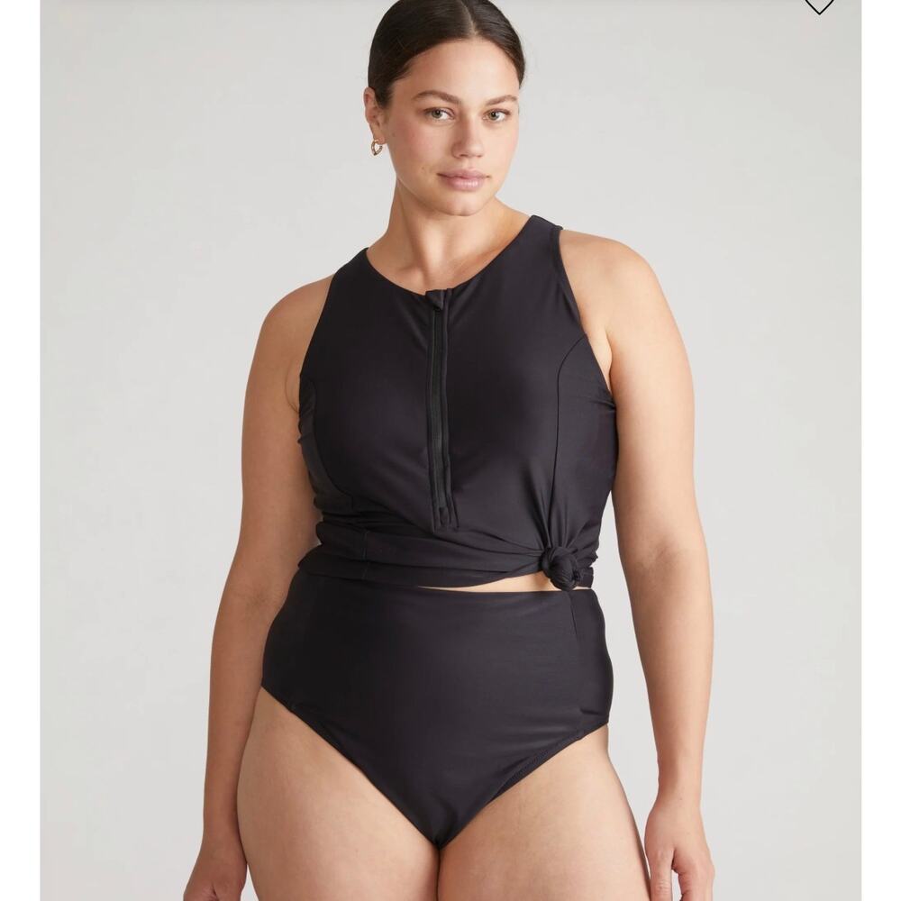 NWT Universal Standard High Waist Black Bikini Swim Bottoms Small (US 14-16)